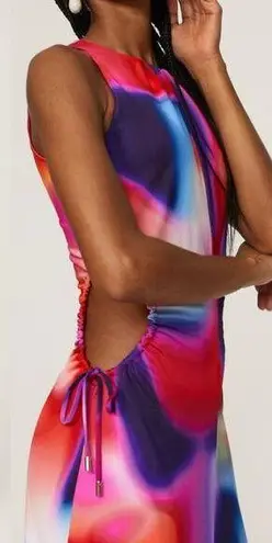 Rebecca Vallance Del Prado Multicolor Midi Dress sz S Red