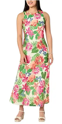 Willow Glenn Floral Sleeveless Maxi Dress Women’s Size M Hourglass Colorful Pink Size M