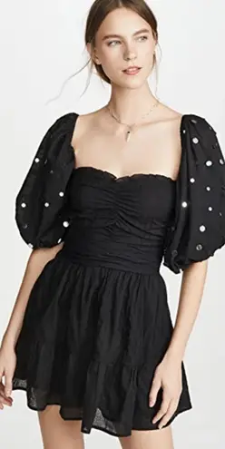 SUNDRESS Alana‎ Dress Black Mini Puff Sleeve Mirrored Size XS/Small thumbnail 1