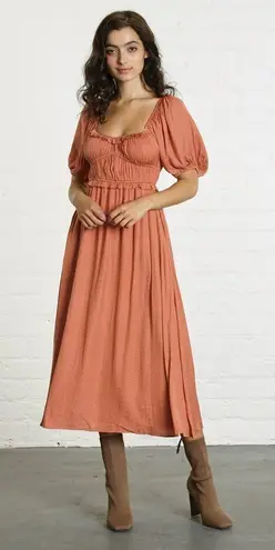 ✨dRA Lola Dress Midi Bohemian Sweetheart Neckline✨ Red Size L