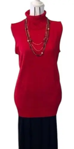 Joseph A NWOT size large sparkly cowl neck sleeveless knit top Red