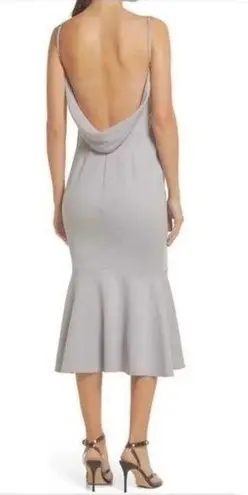 Katie May NWT Ruffled Draped Cocktail Gray Midi Dress Sz XL