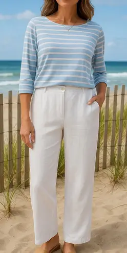 Appleseed's Linen Pants White Petite Lined Pant Casual Size 16P Coastal Summer