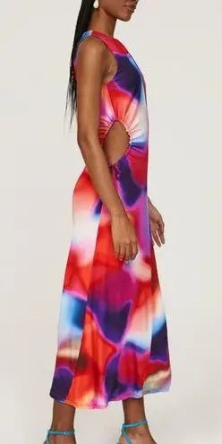 Rebecca Vallance Del Prado Multicolor Midi Dress sz S Red