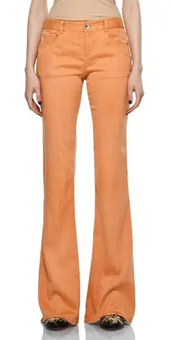 NWT Theyskens’ Theory Silk Flare Leg Bootcut Pants *FLAW | Peach Smoke | 26 Orange