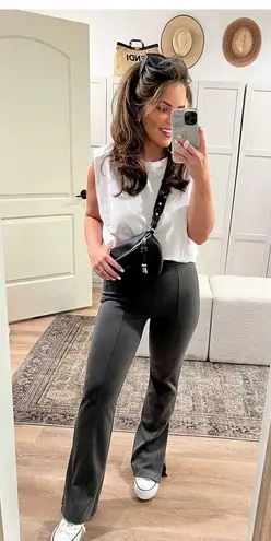 Sling Bag Leather Crossbody Fanny Black