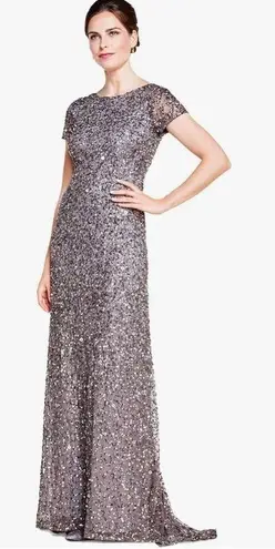 Adrianna Papell Adriana Papell silver all over sequin dress scoop back size 4 NWT