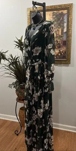 MiSC Elevated Basics Women Cap Long Sleeve V Neck Dress SM Belted Elastic Waist