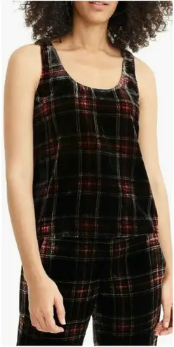 J.CREW Stewart Tartan Plaid Velvet Tank Top Shell Women's