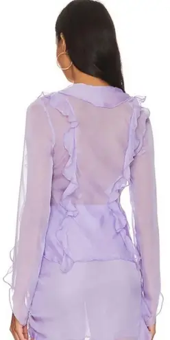 Song of Style Ines Sheer Top in Violet Purple XS