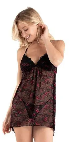 Lilac+London Women’s Lace Babydoll Chemise Lingerie V