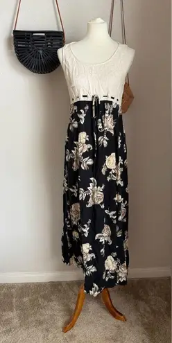 All that jazz Vintage Floral Sleeveless Maxi Summer Dress, Size 9/10