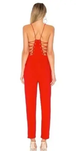 by the way. Kathleen Strap Red Lace Up Back Tapered Pant Jumpsuit Women’s Size XS