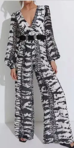 NWT PATBO x Alessandra Ambrósio Wide Leg Black White Jumpsuit Sz 10