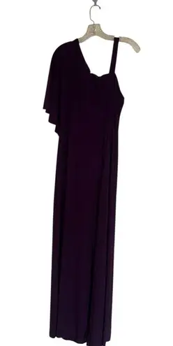 NWT R & M richards Jumpsuit with Overlay and Draped Sleeves PLUM SZ