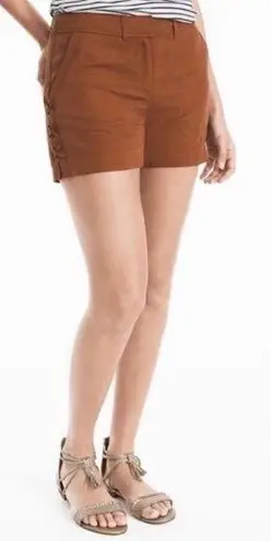 White House | Black Market  brown shorts with cross stick on side