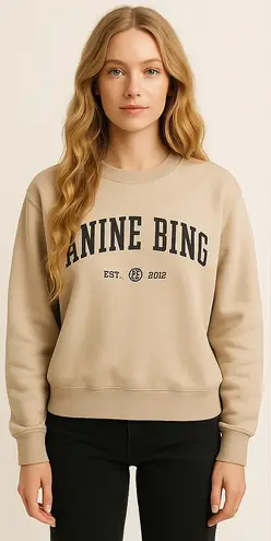 Anine Bing Dylan University Logo Sweatshirt Large 100% Cotton F268 - Image 1