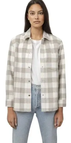 Rails Shirt Jacket Women Small Gray Ivory Tripp Shacket Plaid Flannel Cowgirl