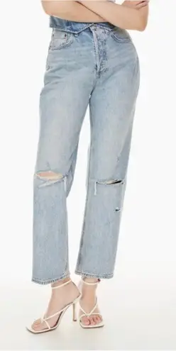 Denim Forum Light Wash The Joni High Rise Loose Jeans Blue Size 23