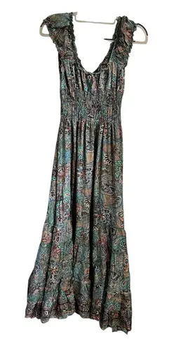 Floral Print Maxi Dress Green Size undefined