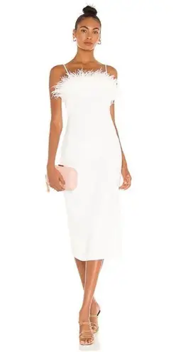 Elliatt | Harley Dress In Ivory With Feathers Size XS