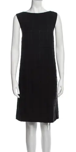 Piazza Sempione Bateau Neckline Mini Shift Dress in Black Size 12