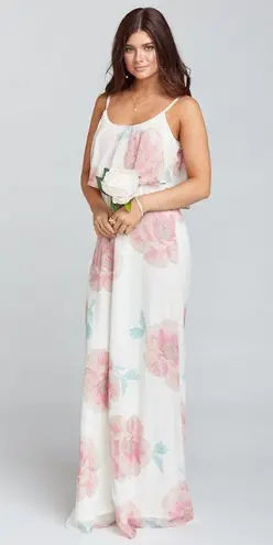 Show Me Your Mumu  Caitlin Ruffle Maxi Dress in Wedding Bells Floral XXS NWT