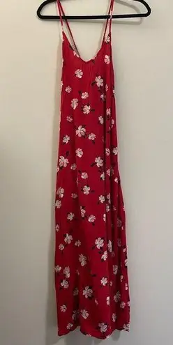 Old Navy ‎ Cherry Blossom Criss-Cross Back Maxi Dress in Red - S