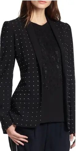 ALC Frank A.L.C. James Rhinestone Embellished Crepe Jacket Blazer single button black 6