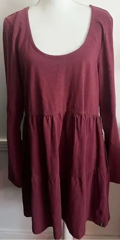 Known Supply • NWT Burgundy Jupiter Tiered Dress Organic Cotton Size XL