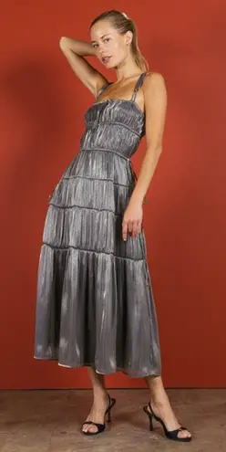 Ciao Lucia Tutti Dress Oyster silver gray polkadot polka dot size XS