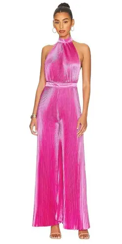 L'IDEE Low Back Cinema Jumpsuit in Flamingo Medium New Womens Satin Dressy Pink