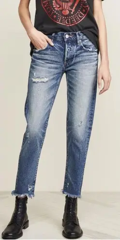 NWOT MOUSSY VINTAGE Kelley Tapered Distressed Jeans In Blue Size 24