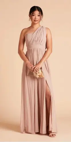 Birdy Grey Grace Convertible Chiffon Maxi Bridesmaid Dress in Taupe