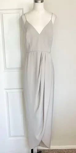 Shona joy Draped Midi Oyster Grey Dress