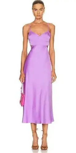 ALC Frank A.L.C NWT Blakely Satin Cut Out Open Back Dress in Amethyst Orchid Size 6