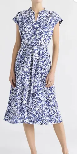 Free Assembly 100% Cotton Belted Button Front Utility Shirtdress ~ Size M 💚🍄 Blue Size M