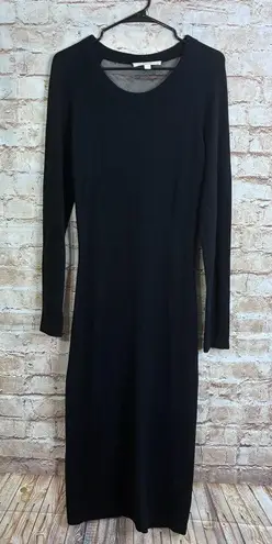 Jonathan Simkhai Black Sheer Back Midi Sweater Dress Size Small