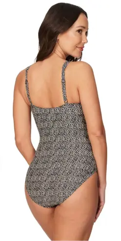 One Piece Nip Tuck Swim Nautical Foil Joanne Swimsuit Tummy Control Navy 10