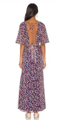 House of Harlow REVOLVE 1960 Junia Maxi Dress in Blue Multi SIZE SMALL open back