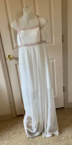 BCBGeneration NWT  Sleeveless Off White/copper Maxi Dress