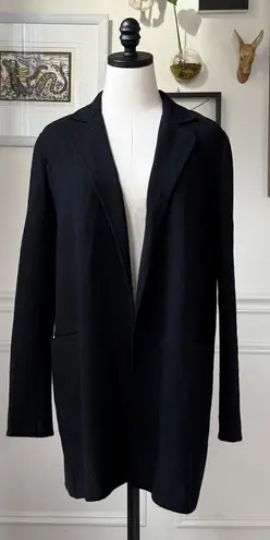 Lafayette 148 Longline Open Front Blazer Textured Wool Crepe $350 S