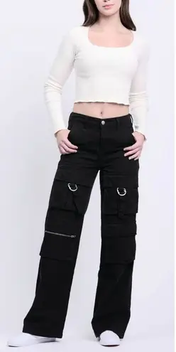 PTCL Cargo Twill Wide Leg Pants Size 31 Black NWT