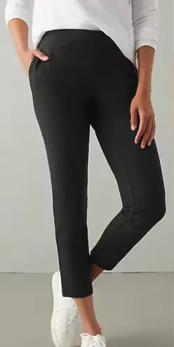 Pure Jill Afinnity French Terry Pima Cotton Slim Crop Pant ~ Size Large 💚🍄 Black