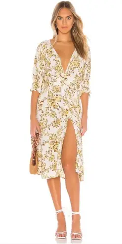 Faithfull the Brand Faithful the Brand Yellow Floral Midi Dress 