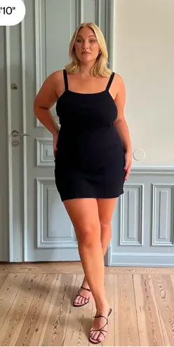 Djerf Avenue Daily Tank Dress in Ribbed Black Size 3XL