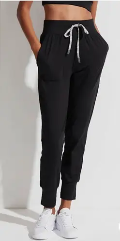 Varley Black Jogger Pants Elastic Waist Drawstring Pocket Lounge Athleisure XS - Image 1