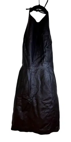 New! Black Leather Halter Lace Up Back Mini Dress Shape FX Newport News, 10
