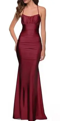 La Femme  29873 Red Ruched Bust Dress 4