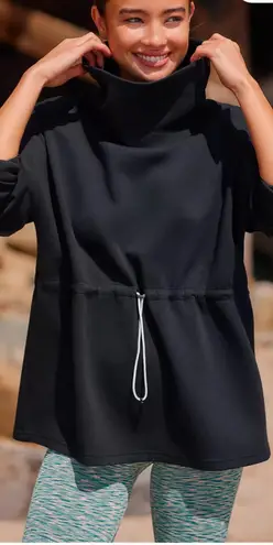 Varley Barton Turtleneck Sweatshirt Pullover In Black Cinch Waist Women’s Large